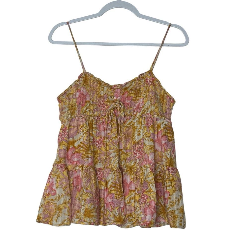 American Eagle Babydoll Crop Top XS‎ Coquette Cottage Core Fairy Floral Stretch